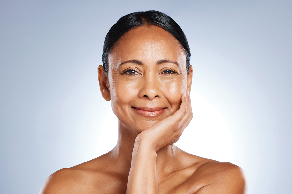 Older woman smiling after botox treatment